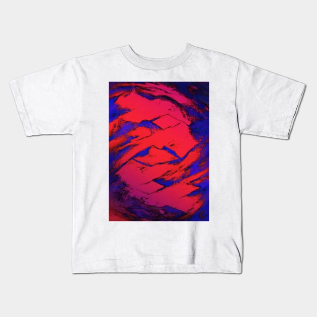 Fractured anger red Kids T-Shirt by Keith Mills